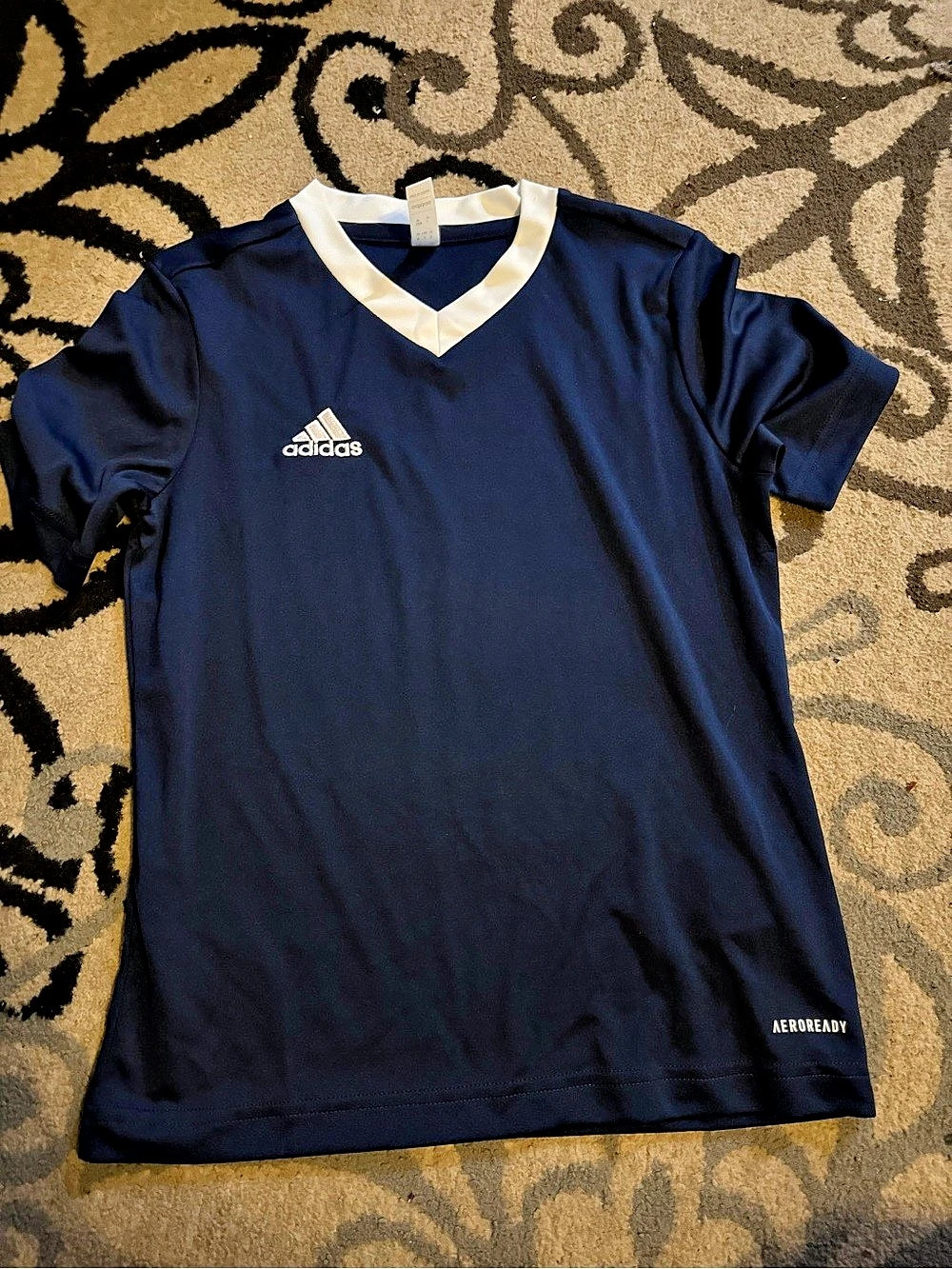 adidas Soccer Jersey Blue & White Size small